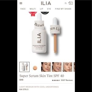 ILIA super serum skin tint spf 40 -shade ST6.5 KAI